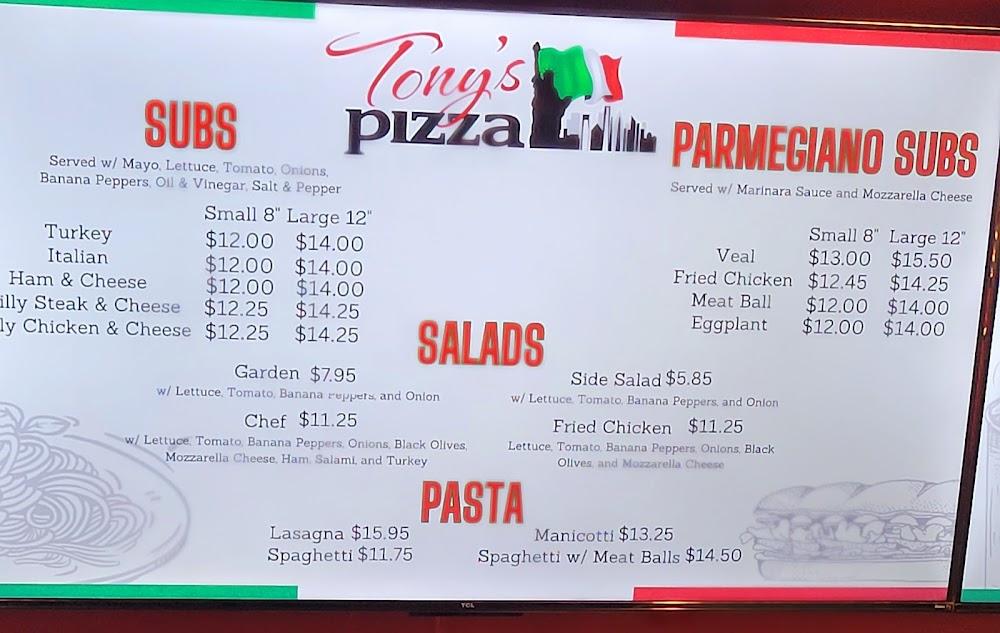 Tony's Pizza Menu image 3
